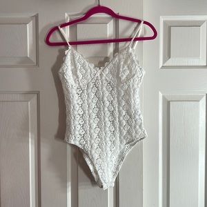 H&M White Crochet bodysuit